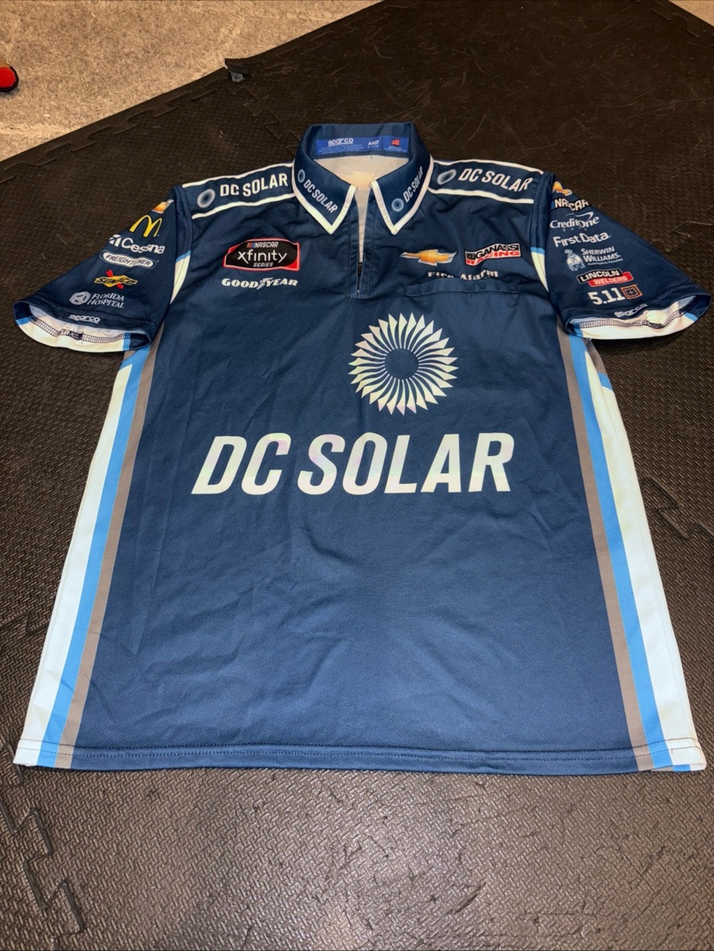 Kyle Larson Nascar Pit Crew Shirt Hendrick Cars Sparco Blue Chevrolet Medium
